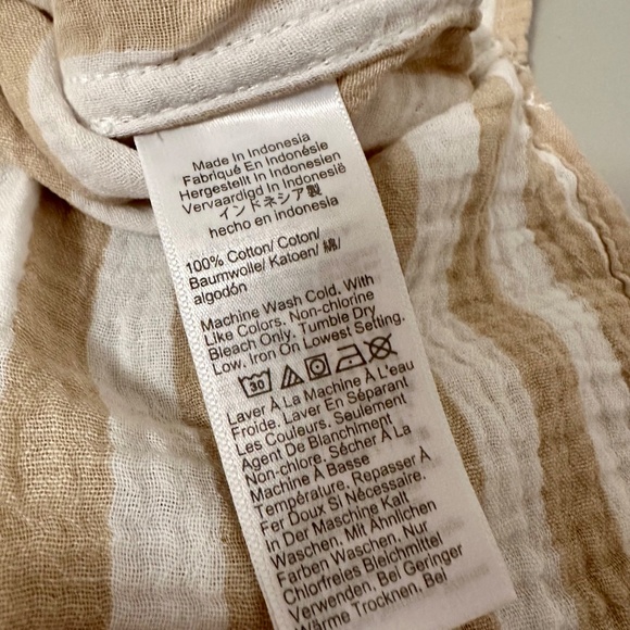 J. Crew Tan and Cream Oversized Cotton Button Down Shirt | Size Small - Picture 7 of 7